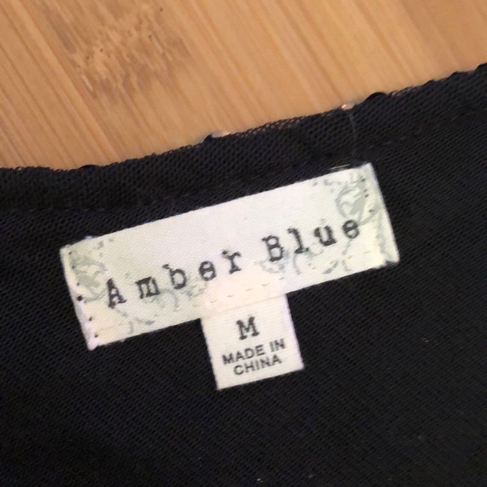Amber Blue Black Sequins Dress Sz M - Picture 3 of 6